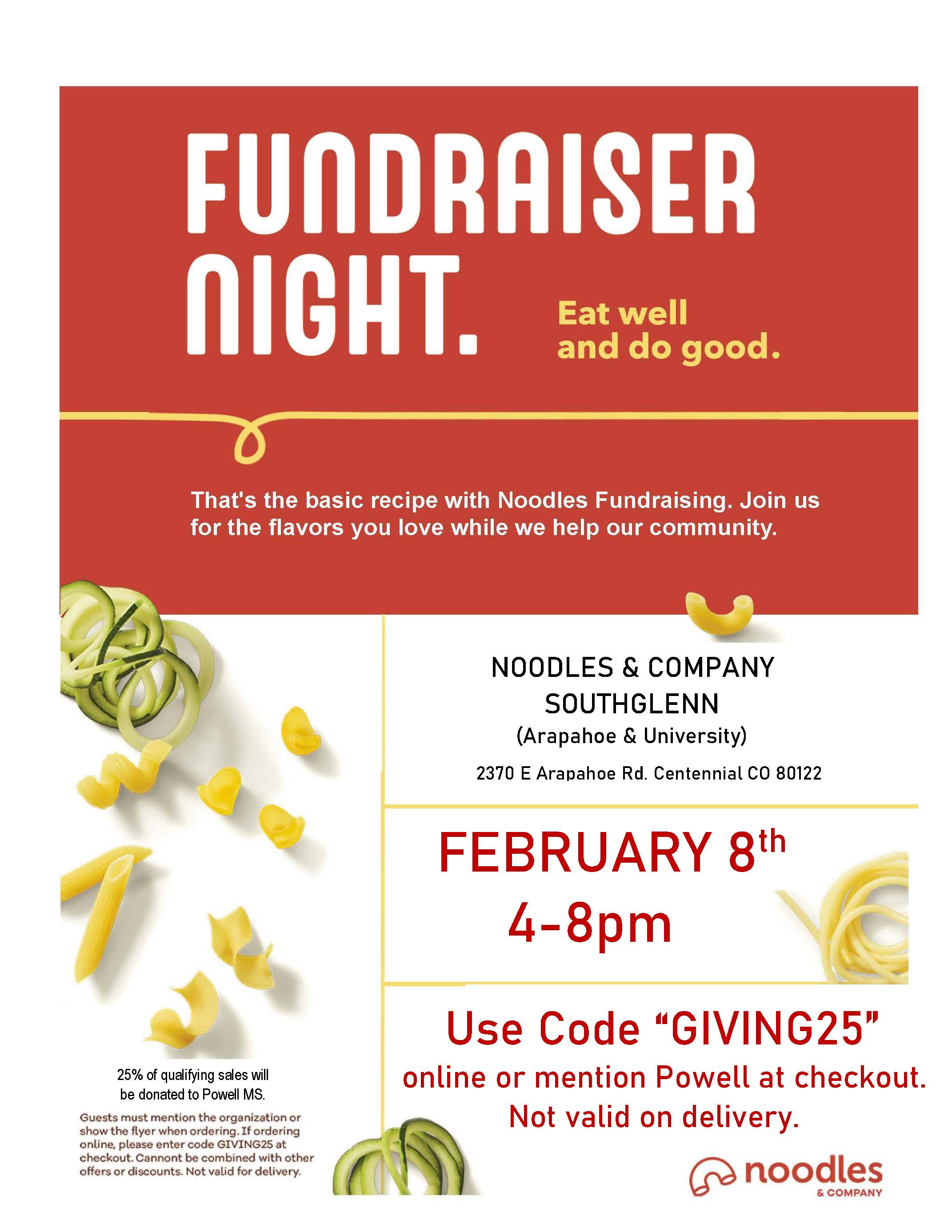 Dining for is Tuesday at Noodles Littleton Public Schools